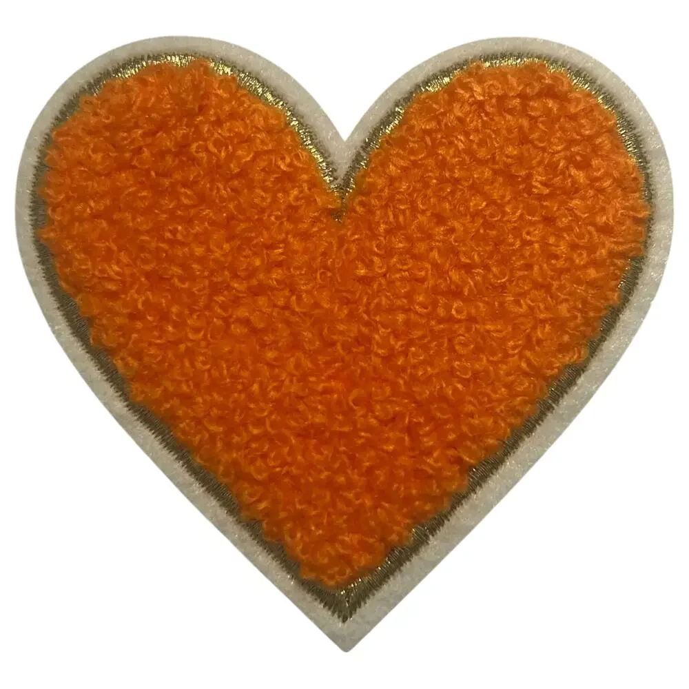 Heart in Orange Iron On Patch